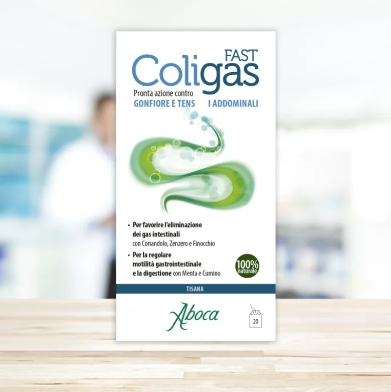 Aboca Coligas Fast Tisana per Gonfiore Addominale 20 Bustine
