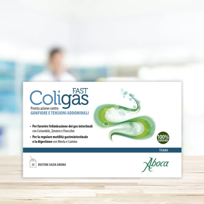 Aboca Coligas Fast Tisana per Gonfiore Addominale 20 Bustine