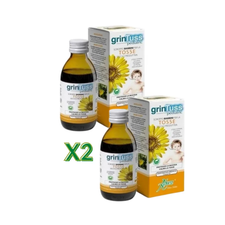 Aboca Grintuss Pediatric Sciroppo Bambini per Tosse 180gr - 2 Confezioni