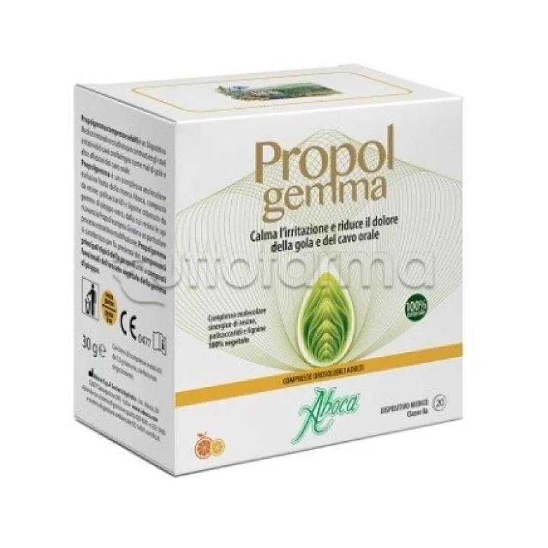 Aboca PropolGemma per Mal di Gola 20 Compresse Orosolubili