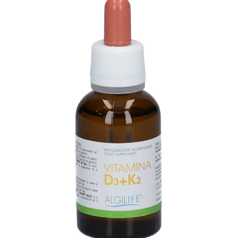 Algilife Vitamina D3+K2 Gocce Integratore per le Ossa 30ml