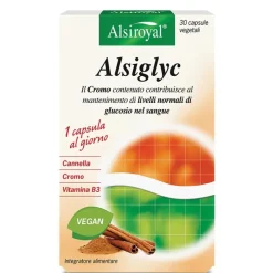 Alsitan Alsiglyc Integratore per Mantenimento Livelli di Glucosio nel Sangue 30 Capsule Vegetali