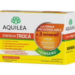 Aquilea Energia Trocà Zinco Magnesio Potassio + Gingseng Integratore Ricostituente 20 Bustine