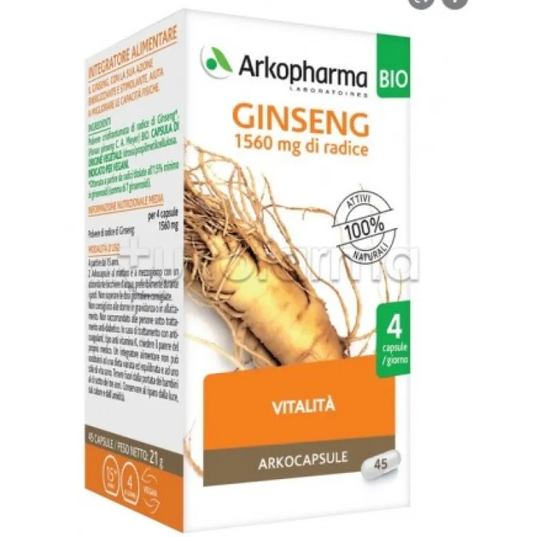 Arkocapsule Gingeng Integratore per Difese Immunitarie 45 Capsule