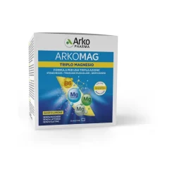 Arkomag Triplo Magnesio Integratore per Stanchezza e Crampi 20 Bustine Limone