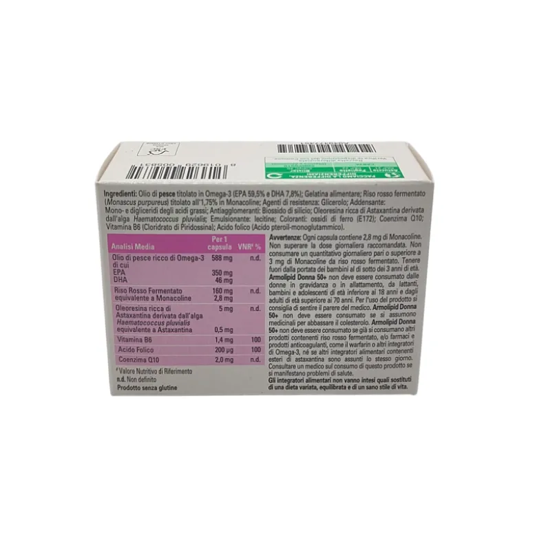 ArmoLipid Donna 50+ Integratore per Colesterolo e Benessere Cardiovascolare 30 Capsule