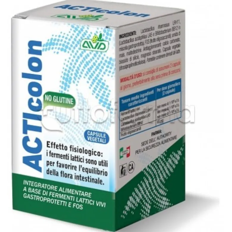 AVD Acticolon Integratore per Benessere Intestinale 30 Capsule