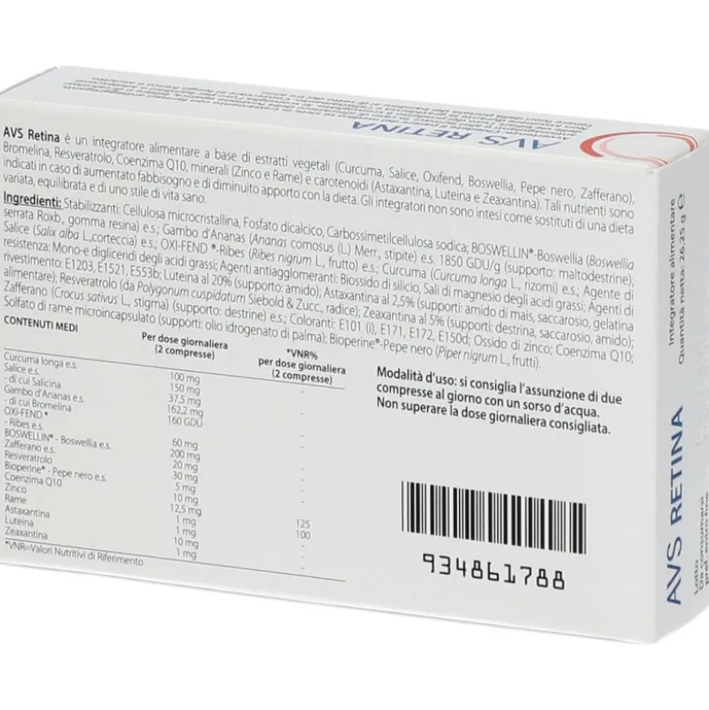 Avs Retina Integratore 30 Compresse