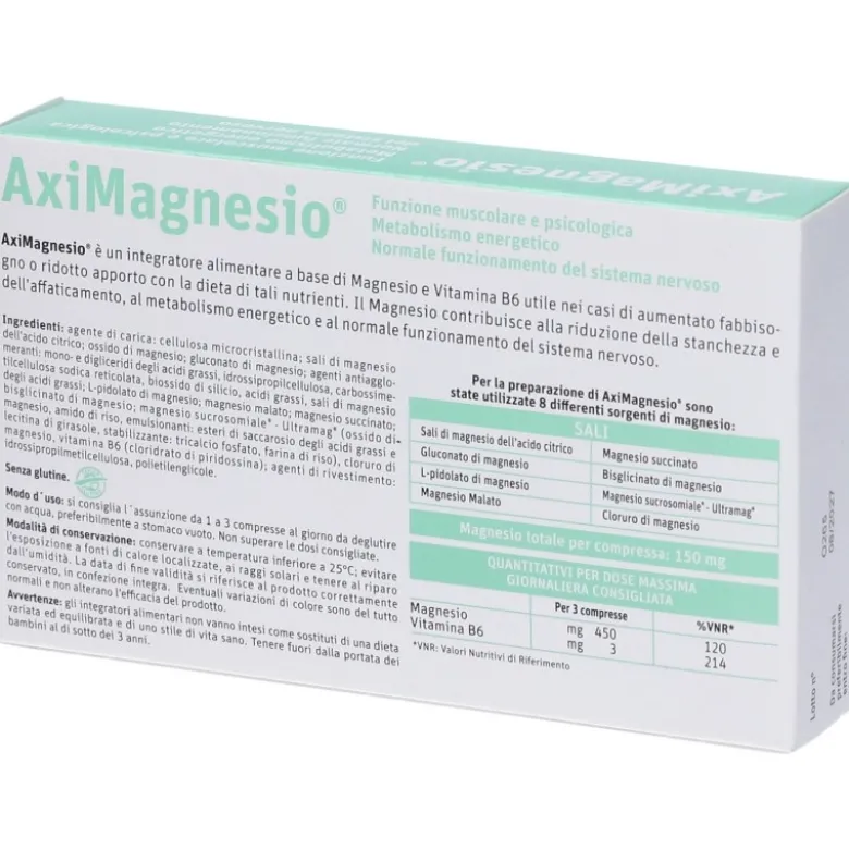 Aximagnesio Integratore con Magnesio 40 Compresse
