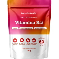 Bears With Benefits Daily Essentials Integratore di Vitamina B12 per Energia e Metabolismo 60 Caramelle Gommose
