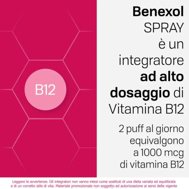 Benexol Spray Integratore Vitamina B12 Alto Dosaggio Flacone 15ml