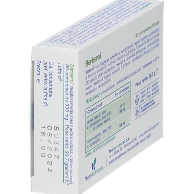 Berberol Integratore per Abbassare Glicemia e Colesterolo 30 compresse