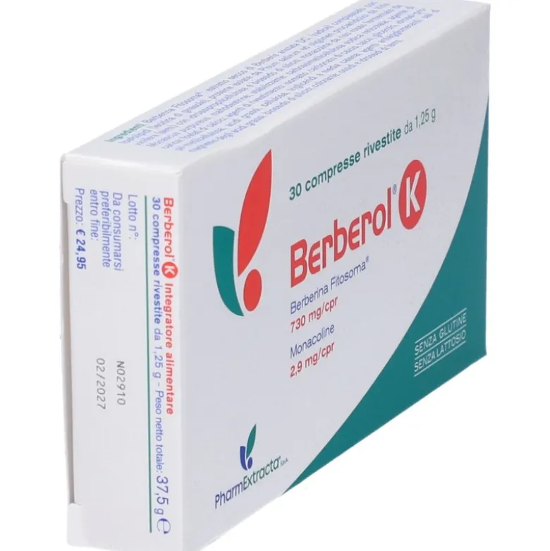 Berberol K Integratore per Abbassare Colesterolo e Trigliceridi 30 compresse