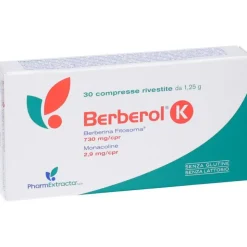 Berberol K Integratore per Abbassare Colesterolo e Trigliceridi 30 compresse