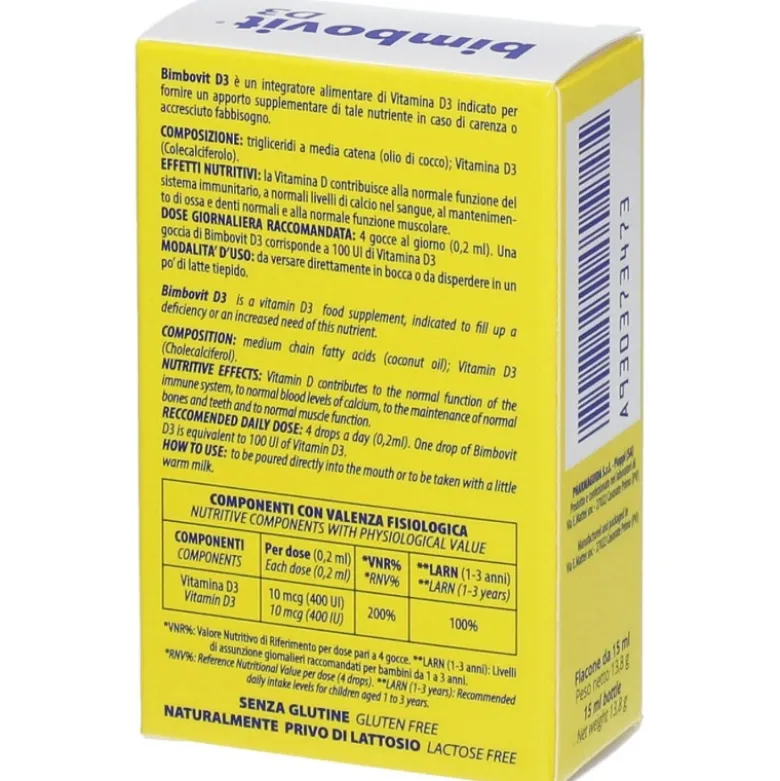 Bimbovit D3 Integratore Vitamina D3 Gocce 15ml