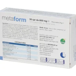 Biogroup Metaform Integratore per Controllo del Peso 30 Compresse
