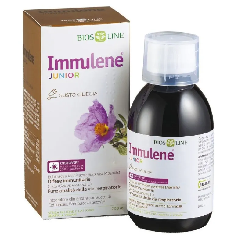 Biosline Immulene Junior Sciroppo Bambini Difese Immunitarie Echinacea Sambuco 200 ml