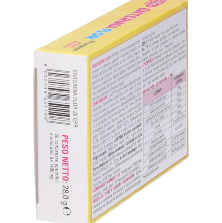 Buona Pet Enterina Flor Integratore Veterinario Disturbi Intestinali Cani e Gatti 20 Compresse
