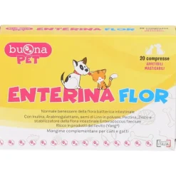 Buona Pet Enterina Flor Integratore Veterinario Disturbi Intestinali Cani e Gatti 20 Compresse