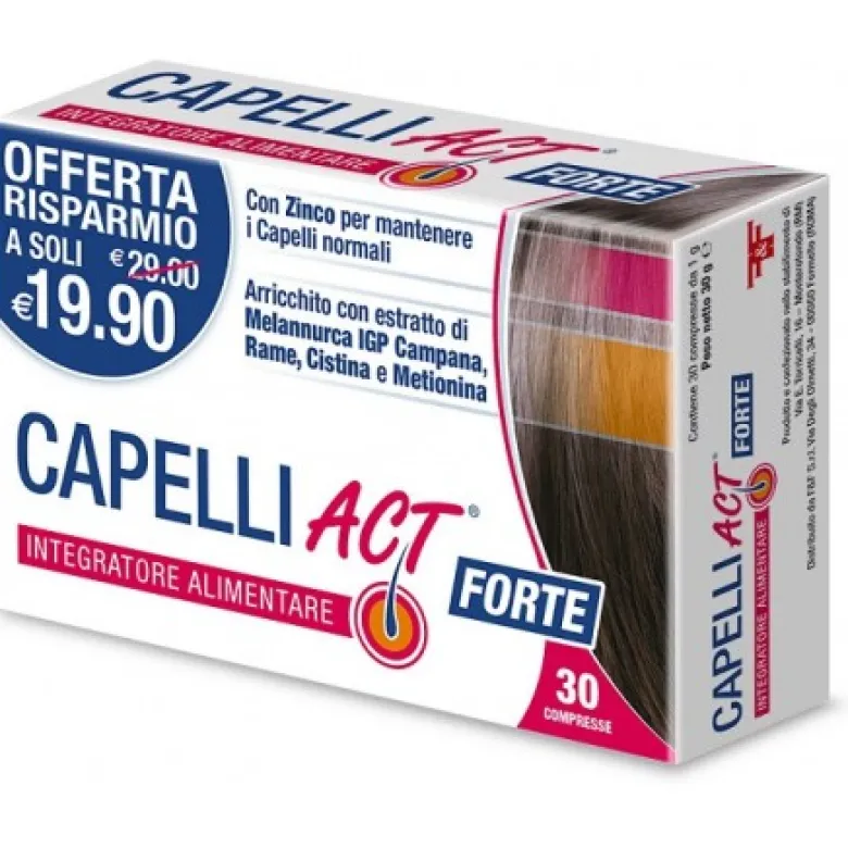 Capelli Act Forte Integratore per Benessere dei Capelli 30 Compresse