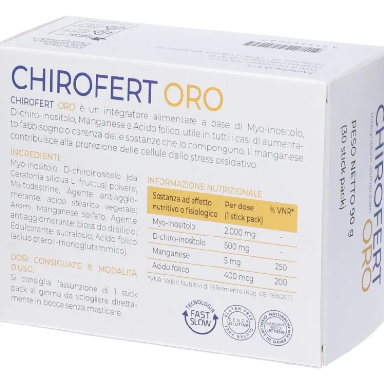 Chirofert Oro Integratore per Fertilità Donna 30 Stick
