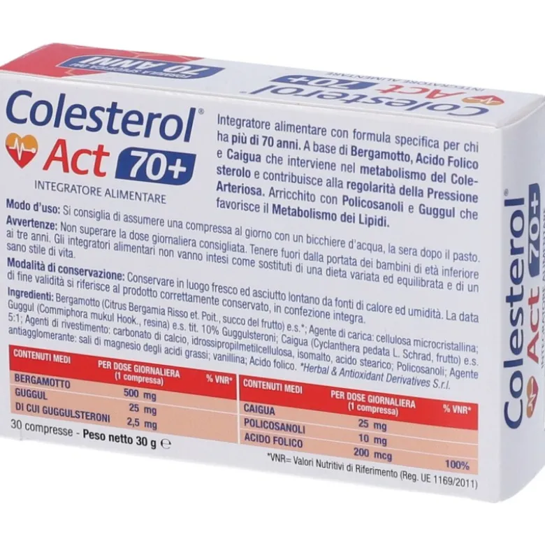 Colesterol Act 70+ Integratore per il Colesterolo 30 Compresse