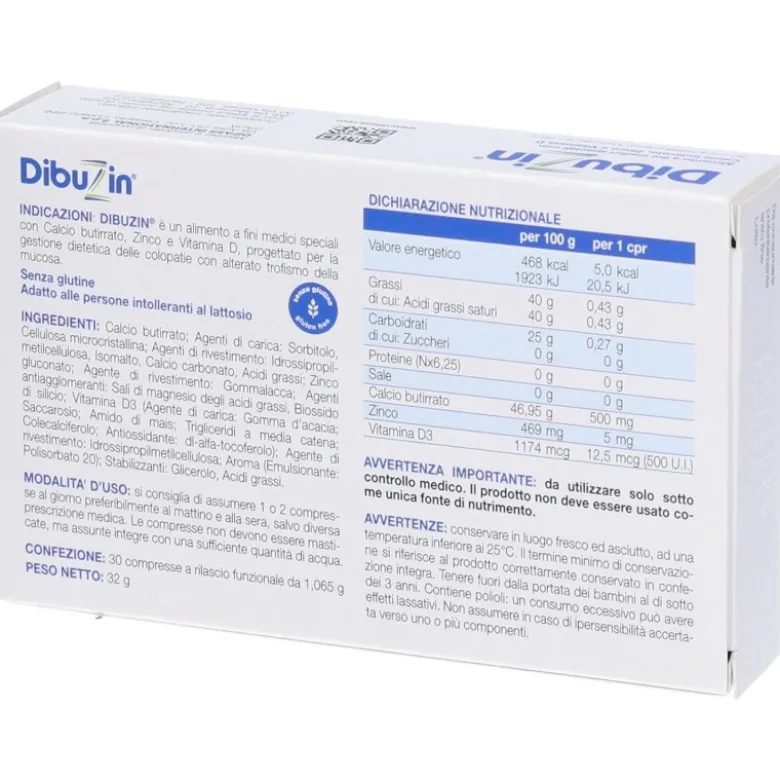 Dibuzin Integratore per Intestino e Colopatie 30 Compresse