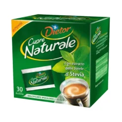 Dietor Cuore Naturale Dolcificante per Ridurre Calorie e Zuccheri 30 Bustine Monodose