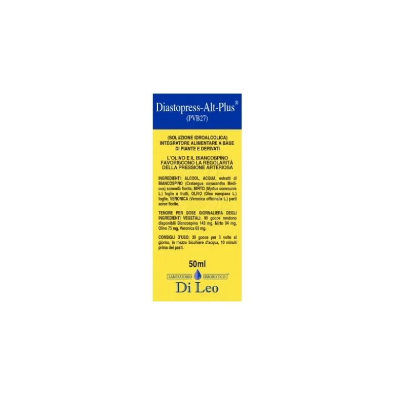 Di Leo Diastropress-Alt-Plus Composto PVB 27 Integratore per Pressione 50ml