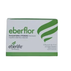 Eberflor Integratore Fermenti Lattici per il Benessere dell'Intestino 12 Flaconcini