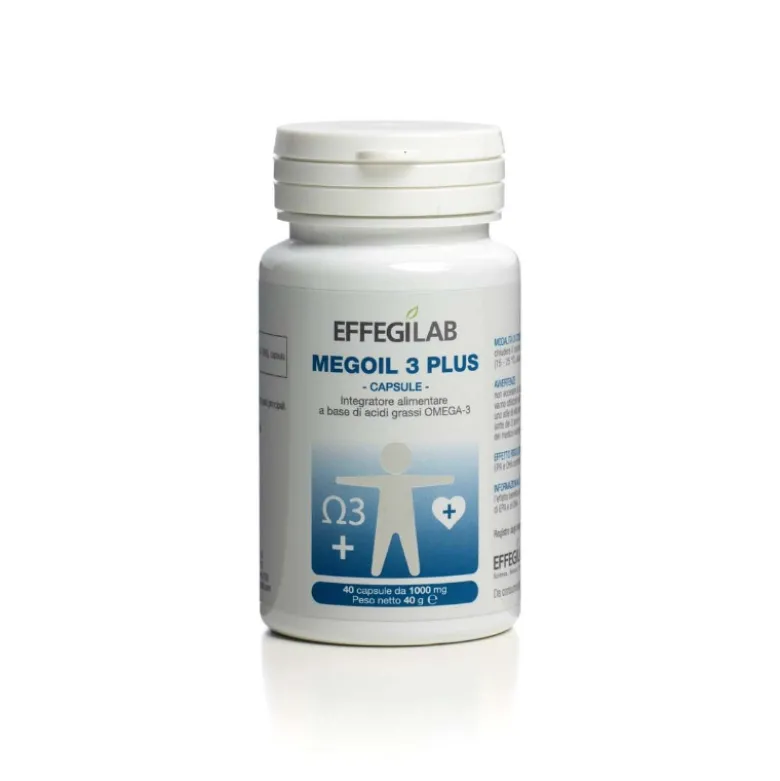 Effegilab Megoil 3 Plus Integratore con Omega 3 40 Capsule