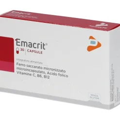 Emacrit Integratore di Ferro 30 Capsule