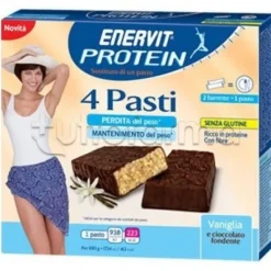 Enervit Protein 4 Barrette Sostituto Pasto Cioccolato Vaniglia 45 g