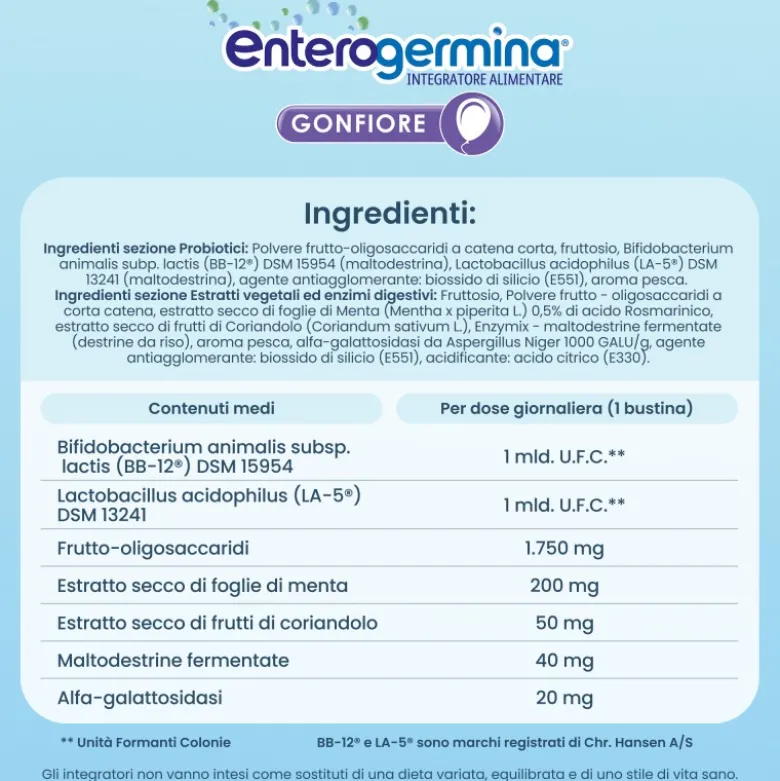 Enterogermina Gonfiore Integratore per Intestino 20 Bustine