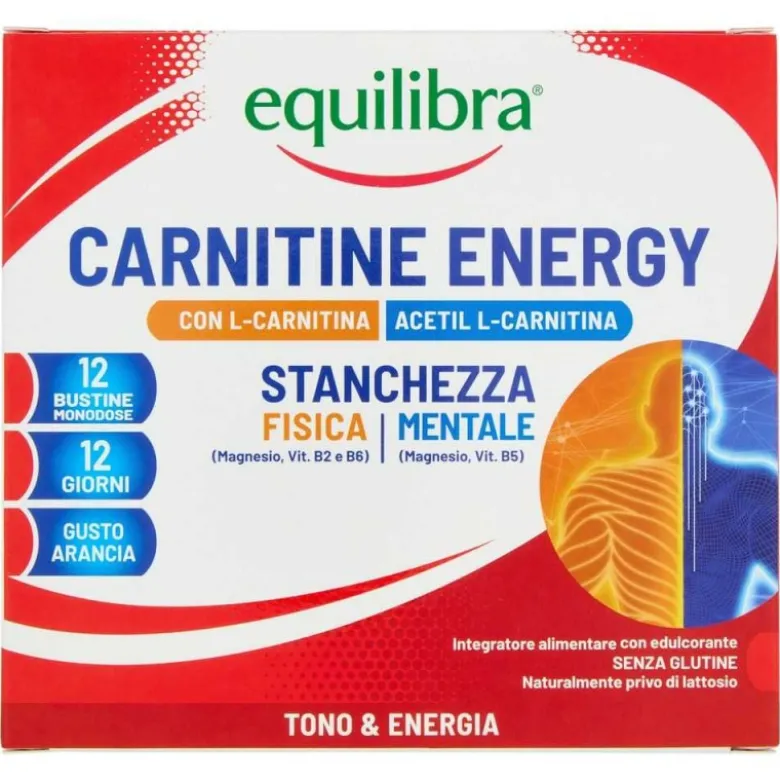Equilibra Carnitine Energy per Energia e Concentrazione 12 Bustine da 78g