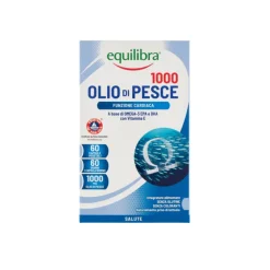 Equilibra Olio di Pesce 1000 per Salute Cardiaca, Cerebrale e Visiva 60 Capsule