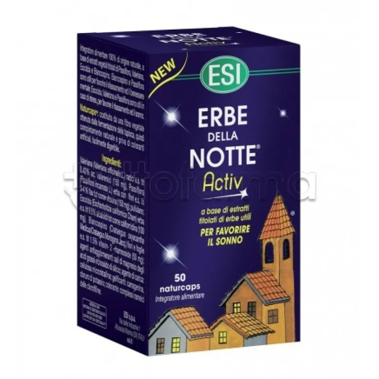 Esi Erbe Della Notte Activ Integratore Sonno Tranquillo 50 Capsule