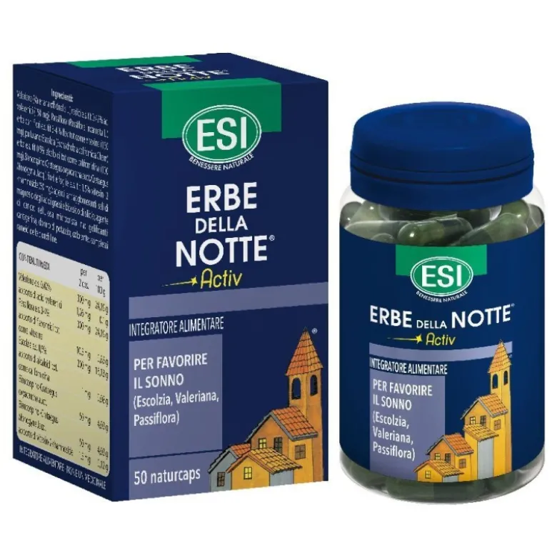 Esi Erbe Della Notte Activ Integratore Sonno Tranquillo 50 Capsule