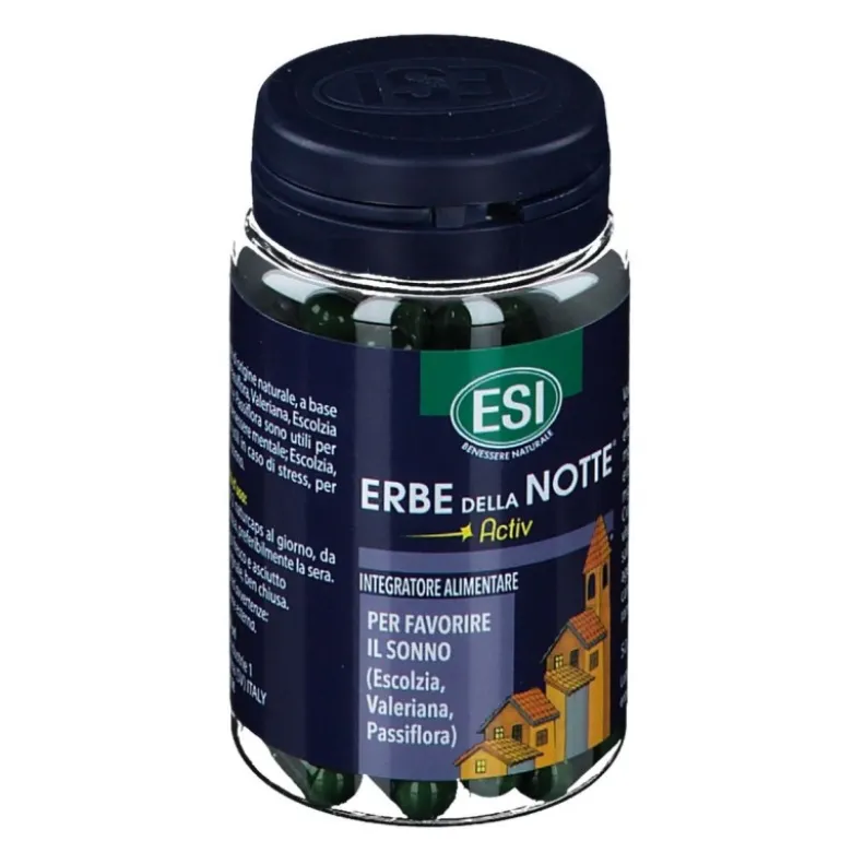 Esi Erbe Della Notte Activ Integratore Sonno Tranquillo 50 Capsule