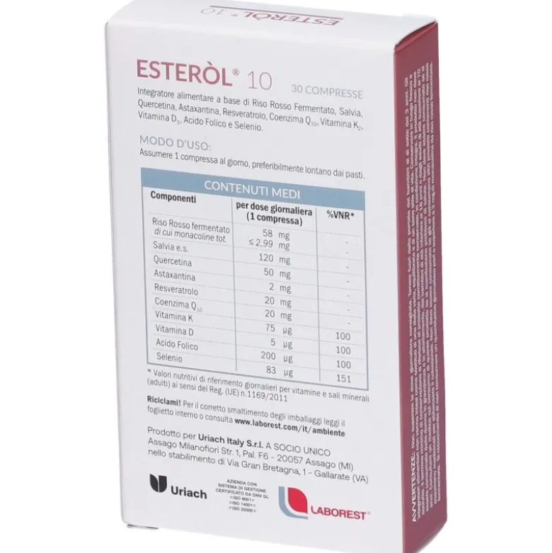 Esteròl 10 Integratore per il Colesterolo 30 Compresse