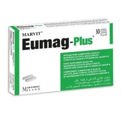 Eumag Plus Integratore Alimentare di Magnesio e Vitamine Energizzante 30 Capsule
