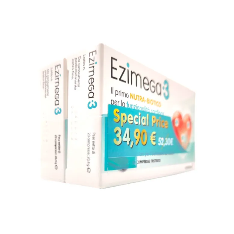 Ezimega3 Integratore per il Colesterolo 2 Confezioni da 20 Compresse