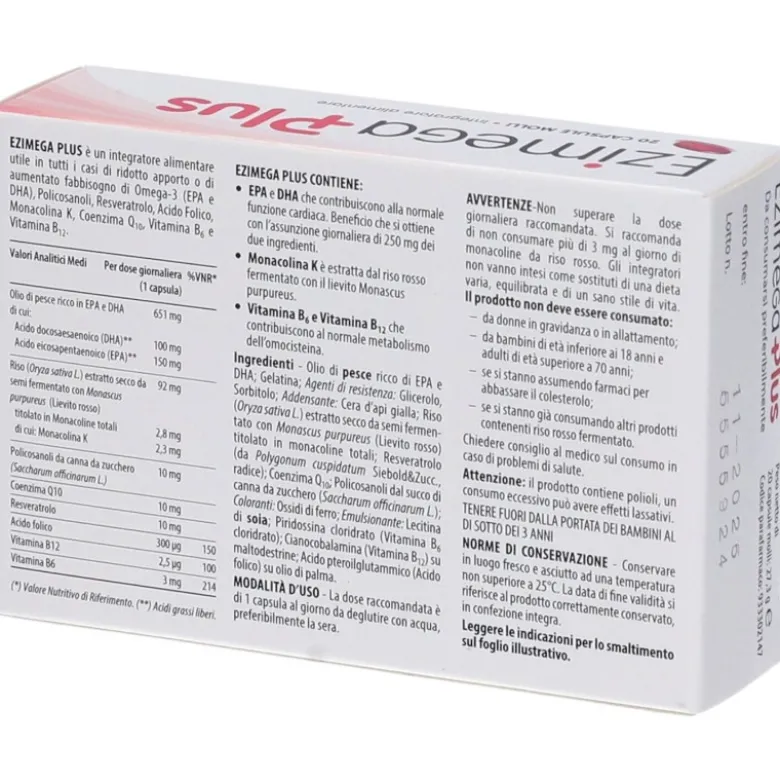 Ezimega Plus Integratore per Colesterolo 20 Capsule