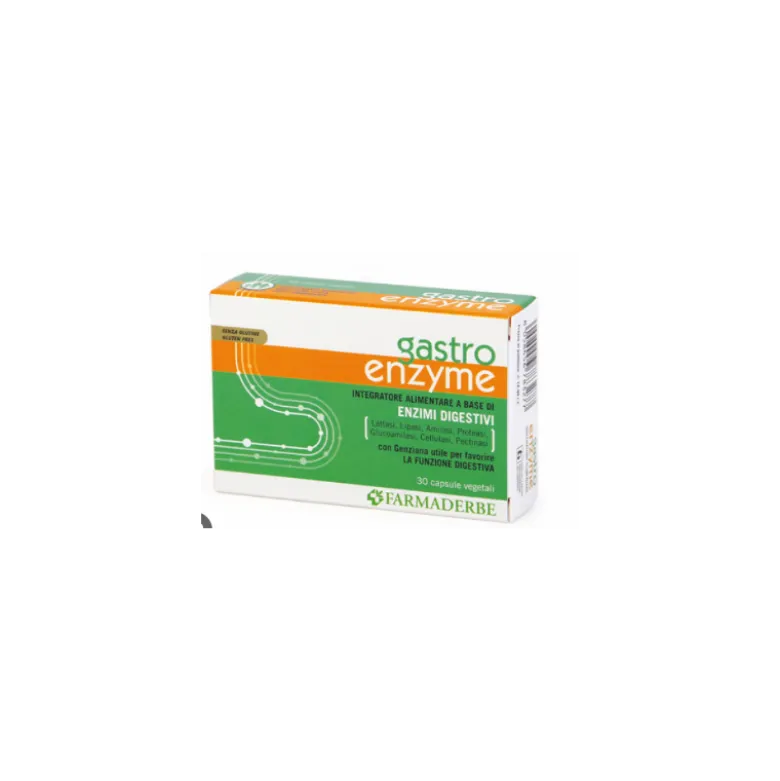 Farmaderbe Gastro Enzyme Integratore per Digestione 30 Capsule