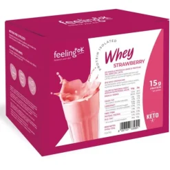 Feeling Ok Whey Chocolate Protein Miscela Proteica Fragola 21 Bustine da 25g