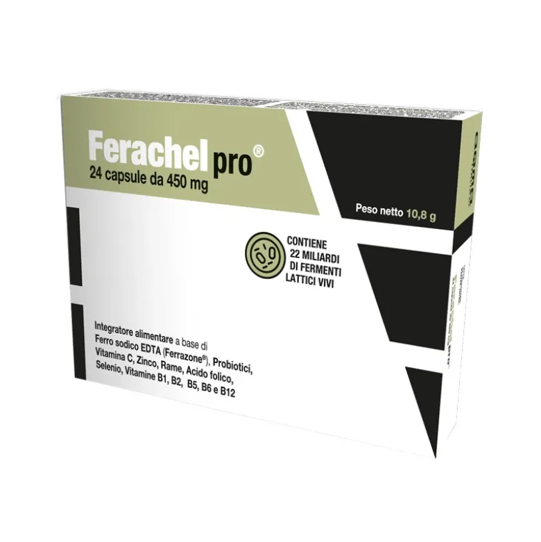Ferachel Pro Integratore Alimentare per Supporto Nutrizionale 24 Capsule