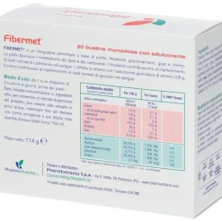 Fibermet Integratore per Dimagrimento e Colesterolo 20 bustine