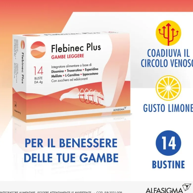 Flebinec Plus Integratore per Gambe e Microcircolo 14 Bustine