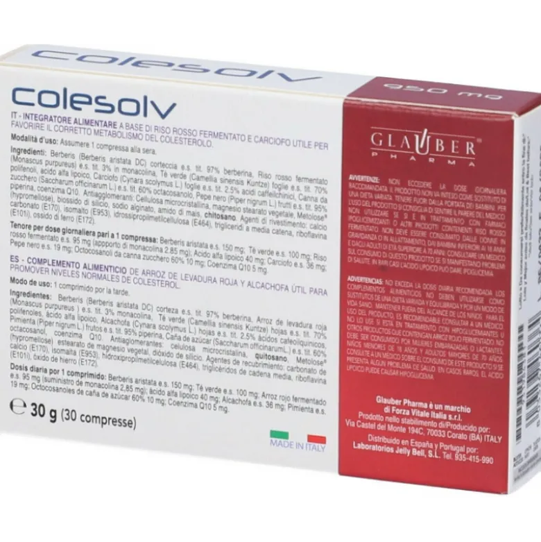 Forza Vitale Colesolv Integratore per il Colesterolo 30 Compresse