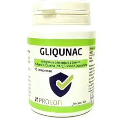 Gliqunac Precursore Glutatione NAC Glicina Integratore Difese Immunitarie 30 Compresse